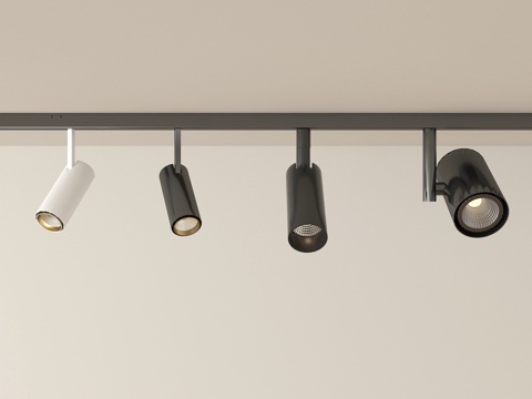  现代筒灯射灯 轨道射灯3d模型 