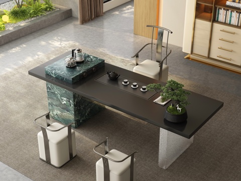  现代茶桌椅3d模型 