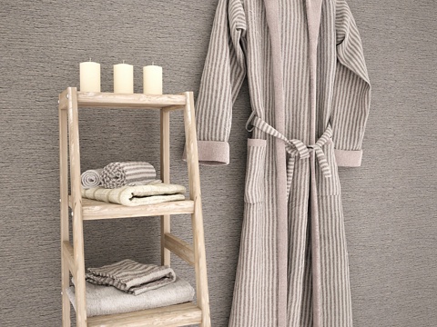  现代洗浴用品 浴袍 洗浴用品3d模型 