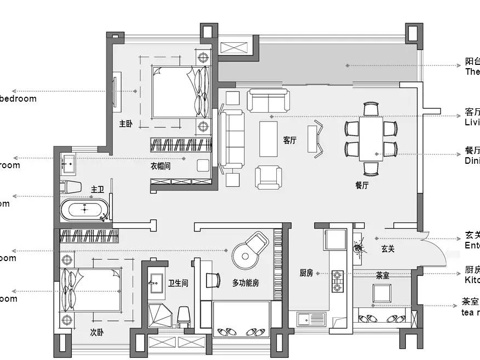  轻奢大平层 样板间 最新全套施工图 效果图合集cad施工图 
