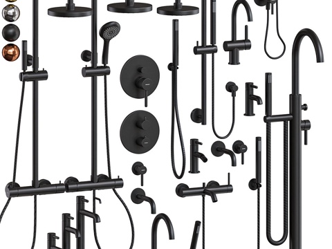  现代轻奢淋浴花洒 水龙头3d模型 