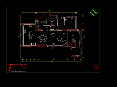  奶油风极简家装cad施工图 