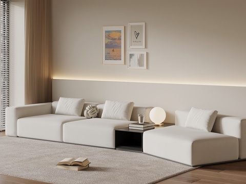 现代多人沙发 休闲沙发su模型