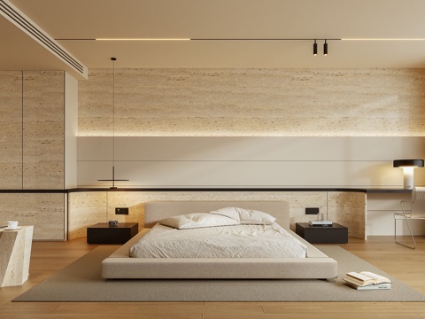  卧室 主卧 双人床 凳子 单椅 摆件3d模型3d模型 