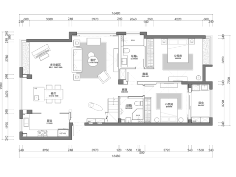 轻奢大平层 样板间 最新全套施工图 效果图合集cad施工图 
