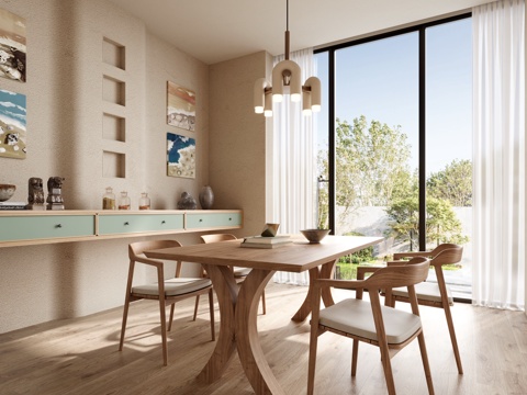  北欧餐厅3d模型 