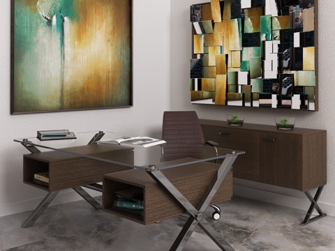  办公家具套装43d模型 