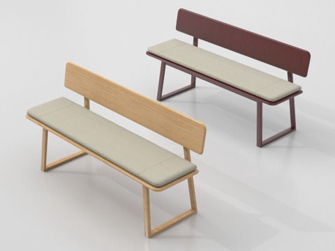  现代公共座椅 休闲长椅3d模型 