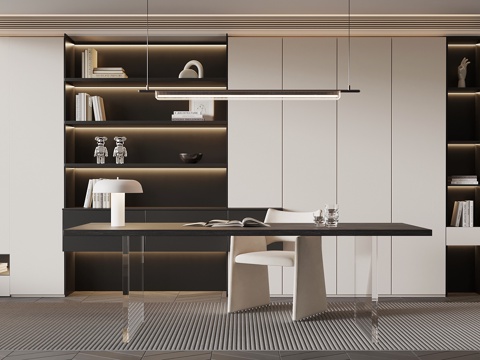  意式书房3d模型 