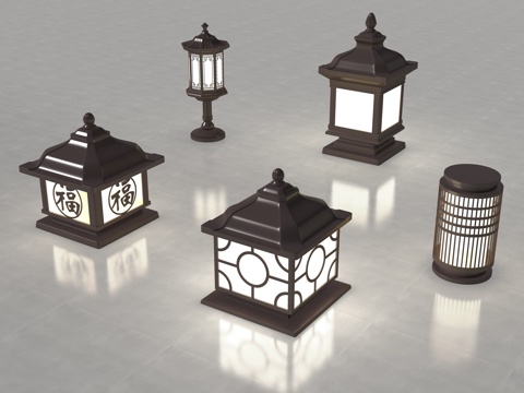  草坪灯 景观灯 太阳能灯 地灯3d模型 