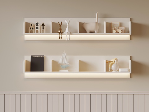 现代置物架 装饰架su模型