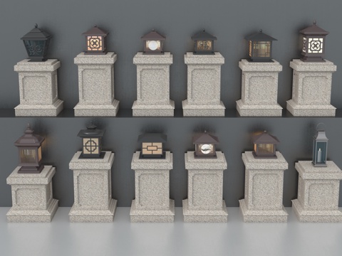 草坪灯 户外灯 景观灯  太阳能灯su模型