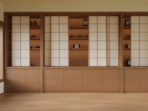 现代茶室柜 茶柜su模型