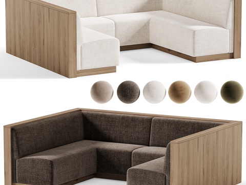  餐厅沙发套装02，餐厅沙发系列3d模型 