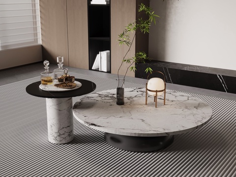  现代意式茶几su模型 