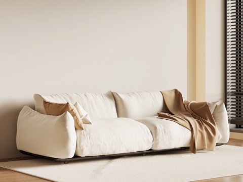  现代奶油风沙发3d模型 