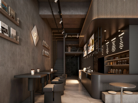  咖啡店3d模型 