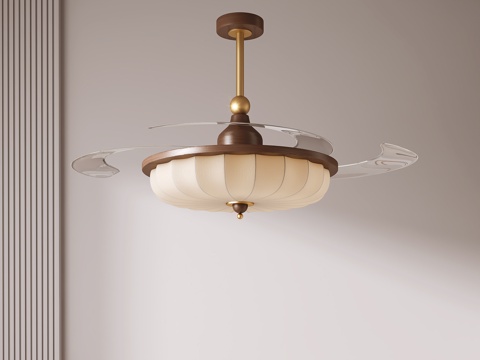 中古风吊扇灯su模型