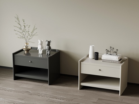  现代床头柜3d模型 