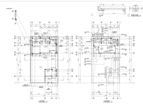 桃李两层民宿建筑施工图cad施工图