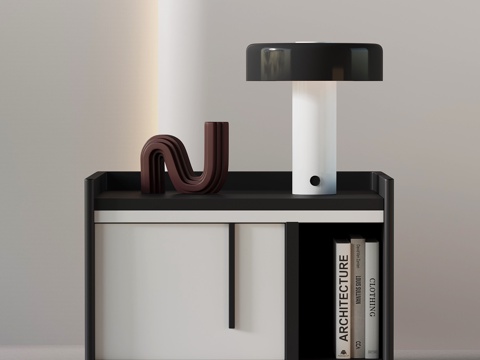  现代意式床头柜3d模型 