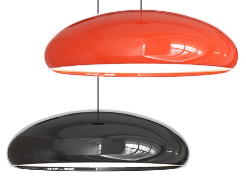  现代极简圆盘小吊灯3d模型 