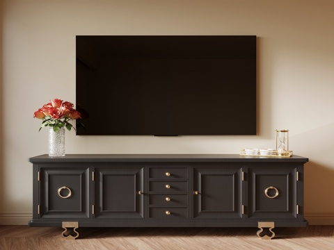  法式复古电视柜 边柜3d模型 