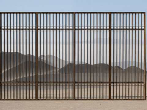 新中式屏风su模型