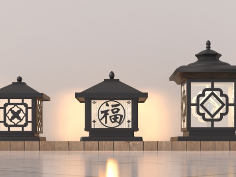 地灯 庭院灯 柱灯 太阳能灯su模型