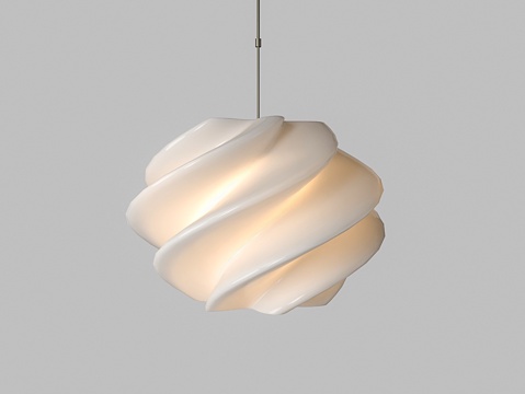  现代餐厅螺旋纹吊灯3d模型 