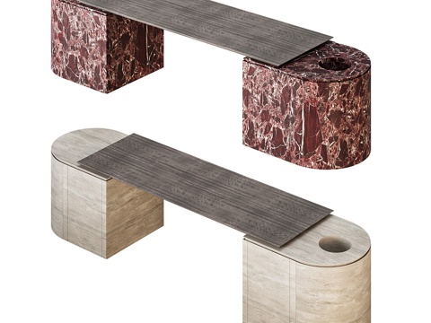  现代意式大理石端景台 玄关桌3d模型 