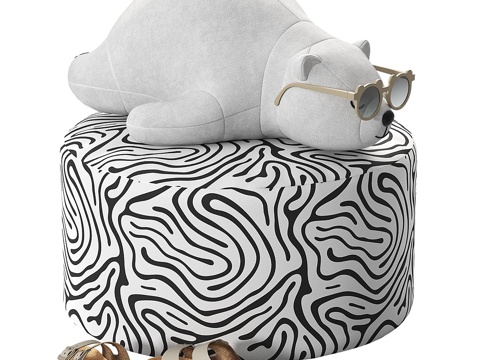  现代儿童沙发凳3d模型 