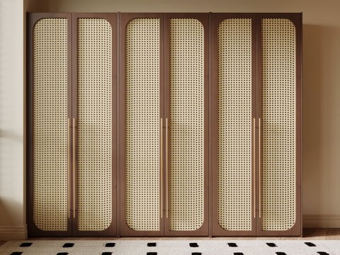  中古风衣柜3d模型 