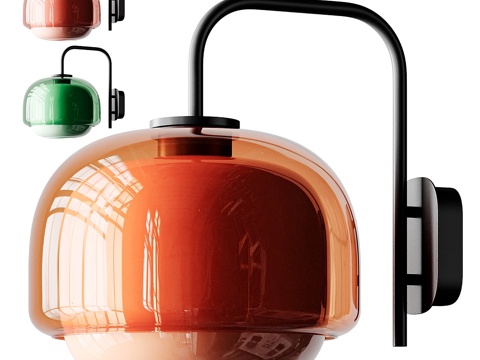  现代意式玻璃装饰壁灯3d模型3d模型 