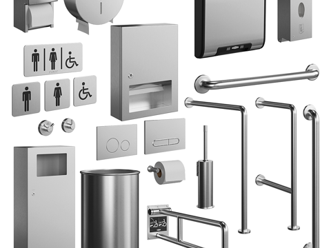  现代公共厕所配件3d模型 