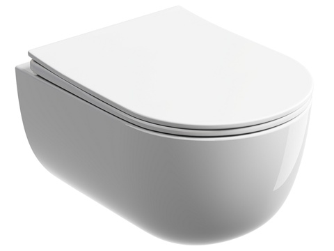  现代极简壁挂式马桶3d模型 