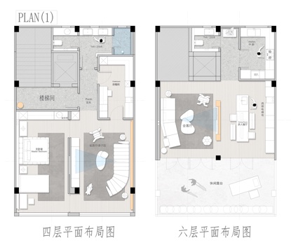 200㎡自建房3层4层平面方案 彩平图cad施工图 