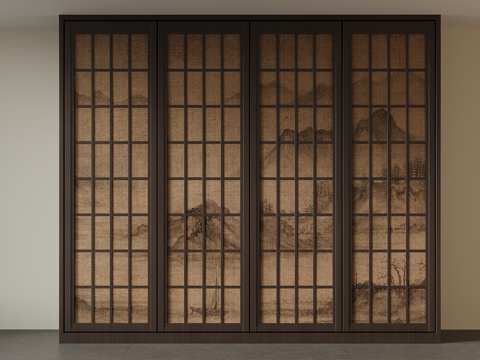  新中式衣柜 成品衣柜3d模型 