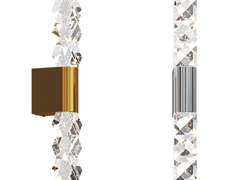  现代轻奢金属玻璃装饰壁灯3d模型 