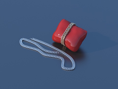  链子 银链子 银项链 手链3d模型 