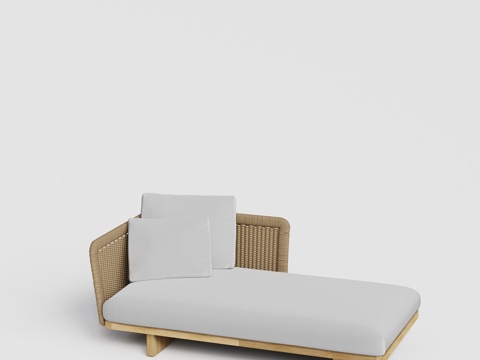  paolalenti 庭院花园 户外露台 三人柚木沙发组合3d模型 