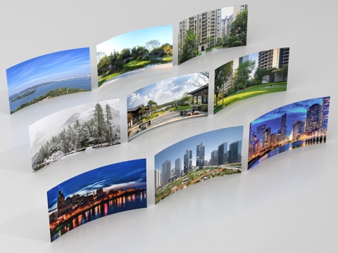  现代环绕背景 户外背景 城市植被环绕背景su模型 