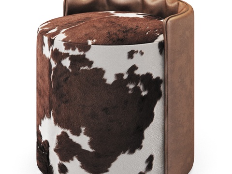  现代意式皮革凳子3d模型 