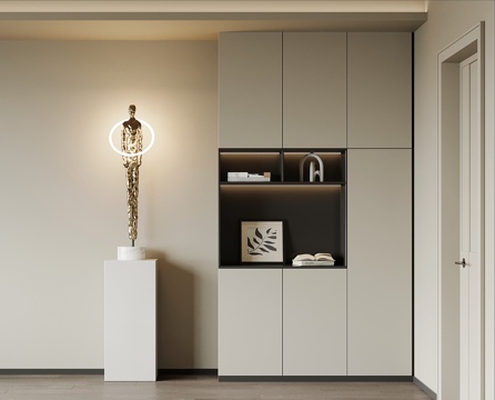  现代玄关柜 入户装饰柜su模型 