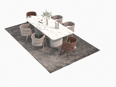  现代茶桌椅3d模型 