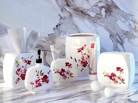  现代洗漱用品 洗漱用品3d模型 