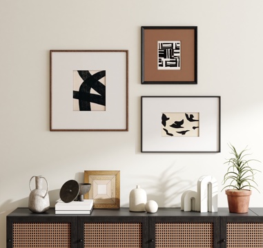  法式中古挂画组合 复古抽象挂画3d模型 