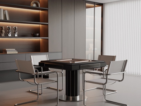 现代意式麻将桌su模型