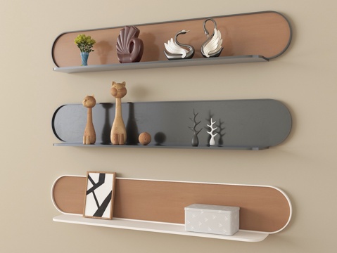  现代墙饰挂件 立体墙饰 摆件3d模型 