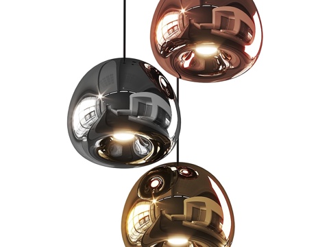  现代意式球形装饰小吊灯3d模型 